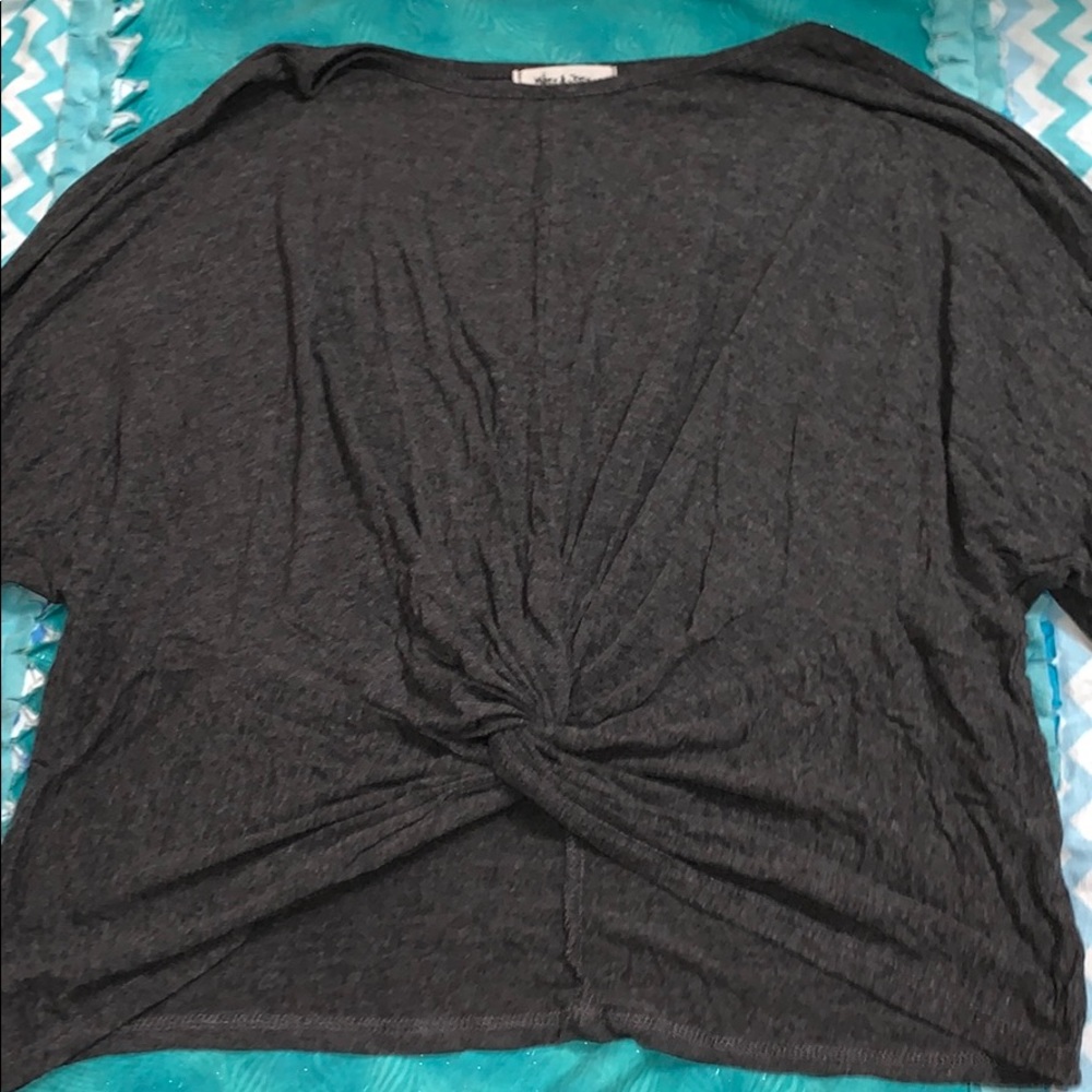 Grey tied crop top